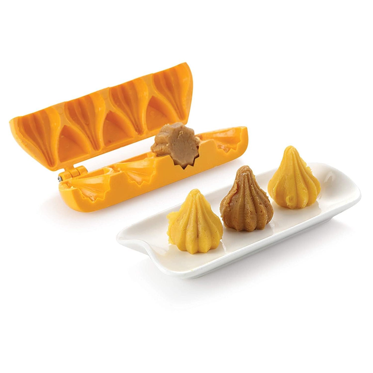 iKonbi Plastic Modak Patti 5 Cavity Medium Size Mold Set of 1 15 Cms in Size Baking Tools for Muffin and Choclates