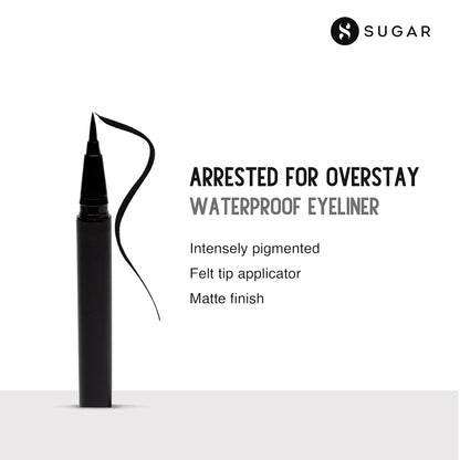 SUGAR Cosmetics Arrested For Overstay Waterproof Eyeliner: 01 I'll Be Black
