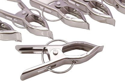 iKonbi Stainless Steel Multipurpose/Cloth Clip/Cloth Pegs/Laundry/Home Pack of 12 Pcs