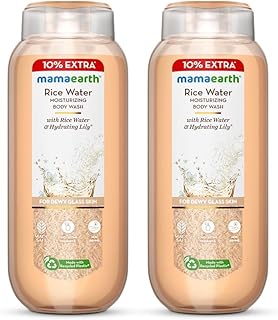 Mamaearth Rice Water Moisturizing BodyWash: Rice Water & Lily Scent, Pack of 2, 275 ml