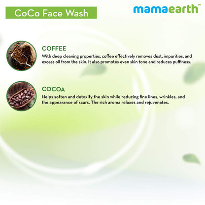 Mamaearth CoCo FaceWash: Coffee & Cocoa, 100 ml