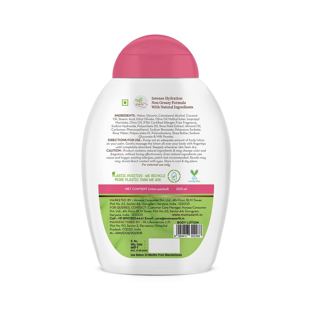 Mamaearth Rose Body Lotion – Rose Water & Shea Butter, 200 ml, Pack of 2