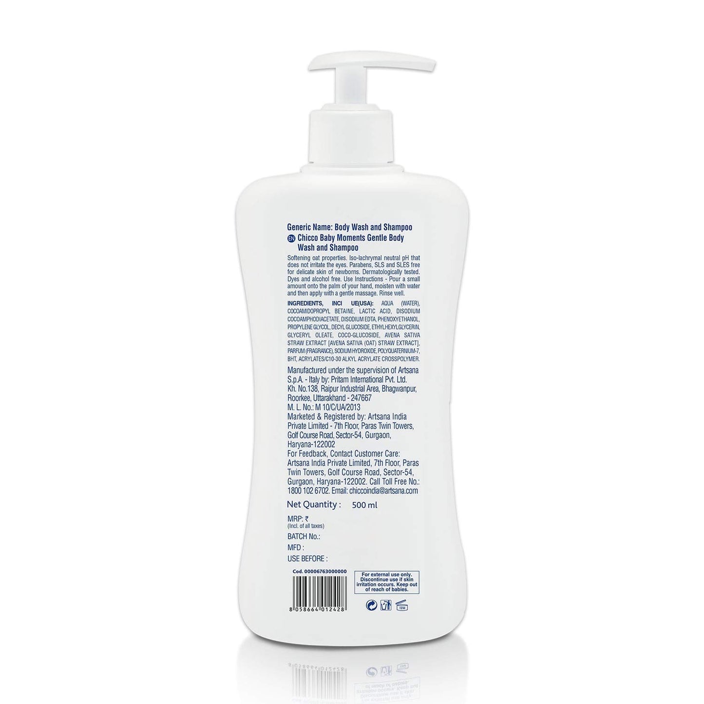 Chicco Gentle Body Wash & Shampoo: 500 ml