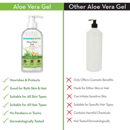 Mamaearth Aloe Vera Gel: Pure Aloe Vera & Vitamin E, 300 ml