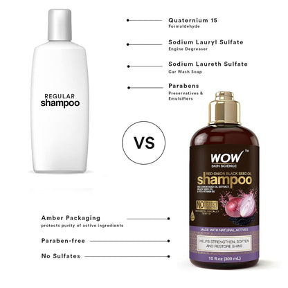 WOW Red Onion Black Seed Oil Shampoo: 300 ml