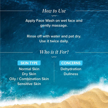 Aqualogica Hydrate+ FaceWash for Deep Cleansing Hydration with Coconut Water Hyaluronic Acid, 100ml