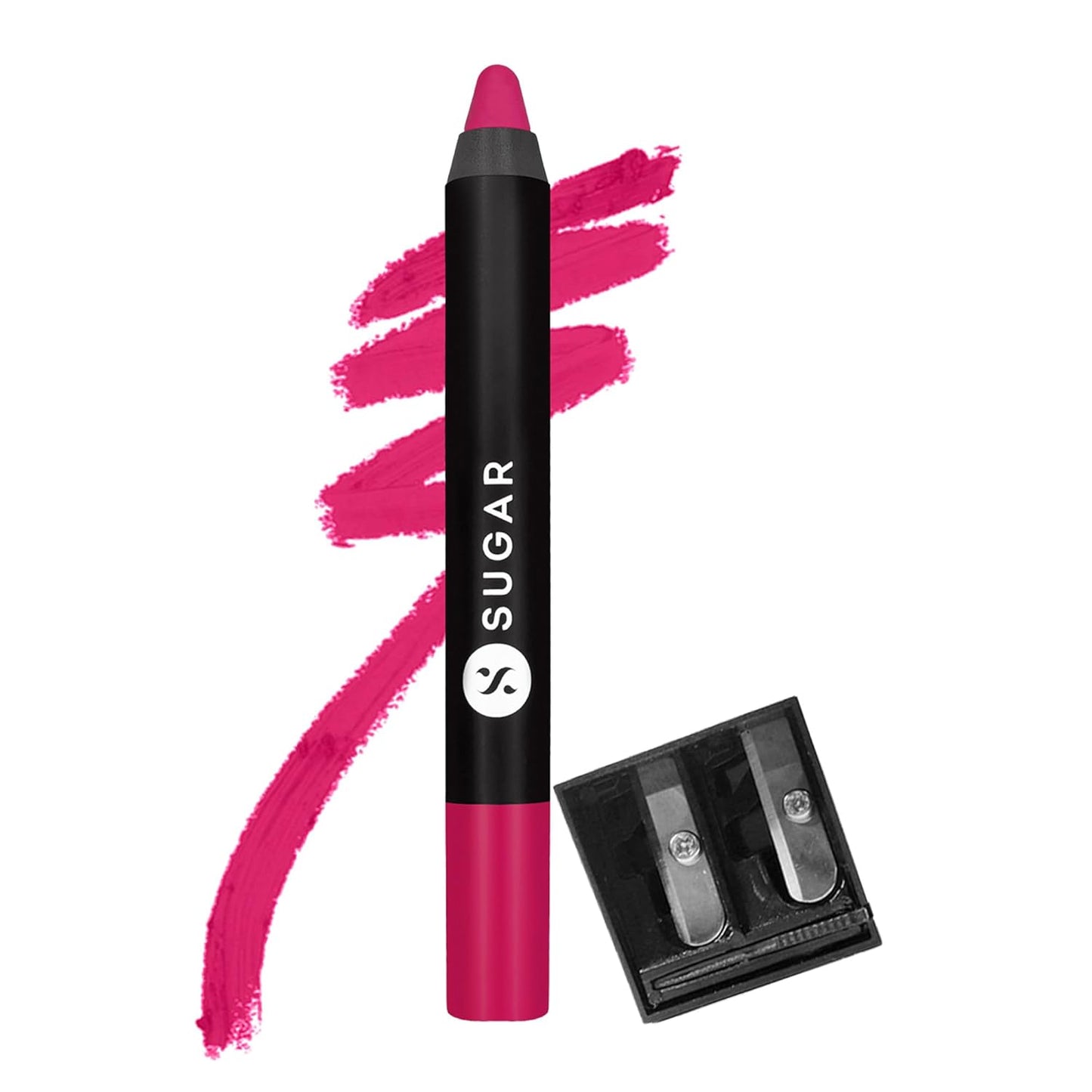 SUGAR Cosmetics Matte As Hell Crayon Lipstick: 30 Lillian Rose (Magenta)