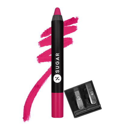 SUGAR Cosmetics Matte As Hell Crayon Lipstick: 30 Lillian Rose (Magenta)