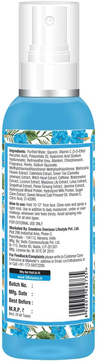 StBotanica Hyaluronic Acid Hydra Boost Face Mist: 120 ml