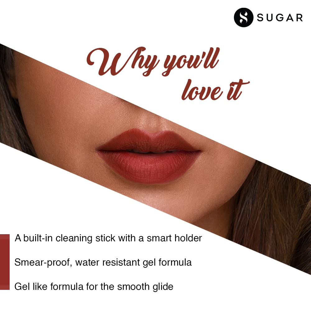 SUGAR Cosmetics Lipping On The Edge Lip Liner: 01 Taffeta Terracotta with Sharpener