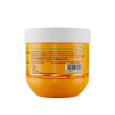 Mamaearth Ubtan Nourishing Cold Cream for Winter: Turmeric & Saffron, 100 g