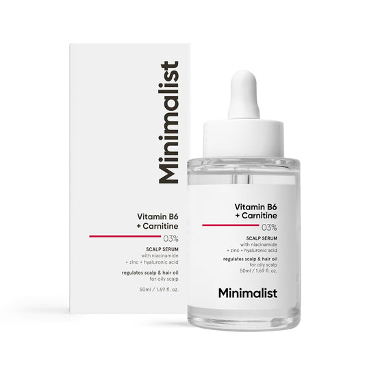 Minimalist Vitamin B6 + Carnitine 03% Scalp Hair Serum for Sebum & Oil control with Niacin