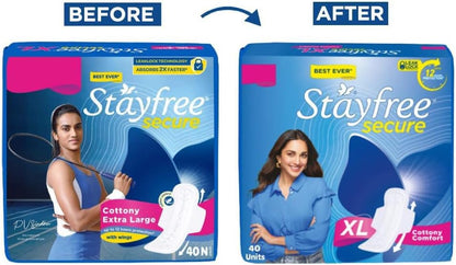 Stayfree Secure Extra Large Pads: 40 pcs