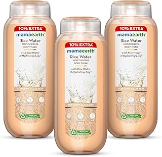 Mamaearth Rice Water Moisturizing Body Wash: Rice Water & Lily Scent, Pack of 3, 275 ml