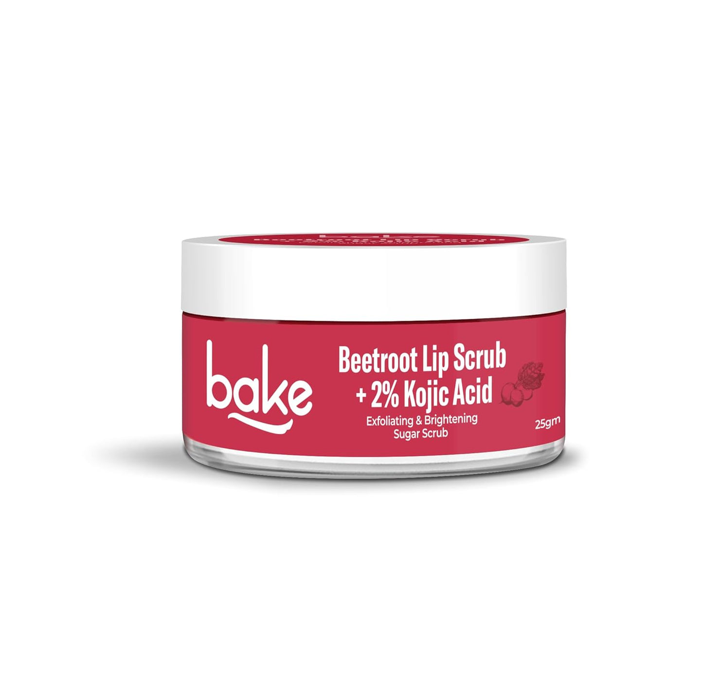 BAKE 2% Kojic Acid Beetroot Lip Scrub For Dark Pigmented Lips With Sugar Granules For Dry