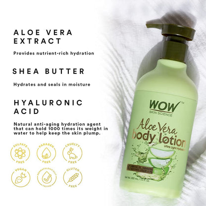WOW Aloe Vera Moisturizing Body Lotion: 300 ml