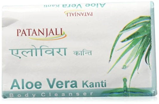 Patanjali Kanti Aloe Vera Body Cleanser Soap, 75gm (Pack of 6)