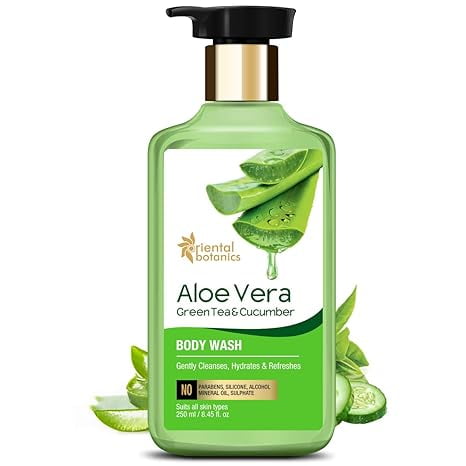 oriental botanics Stbotanica Aloe Vera,Green Tea&Cucumber BodyWash,250Ml pack of (2*250ml)
