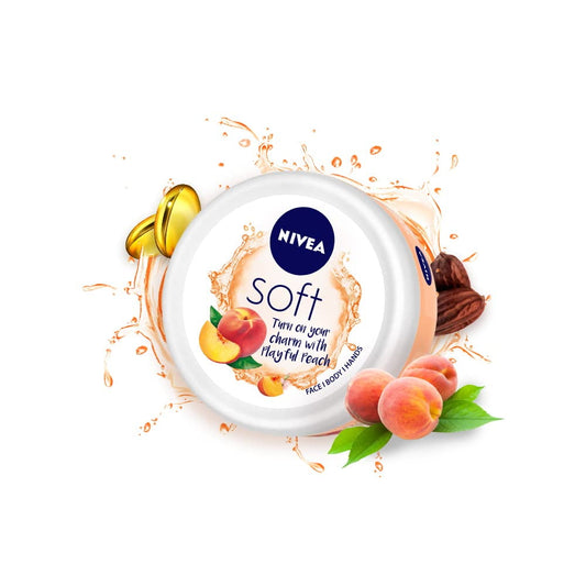 NIVEA Soft Light Moisturizer 200ml | Playful Peach | For Face, Hand & Body