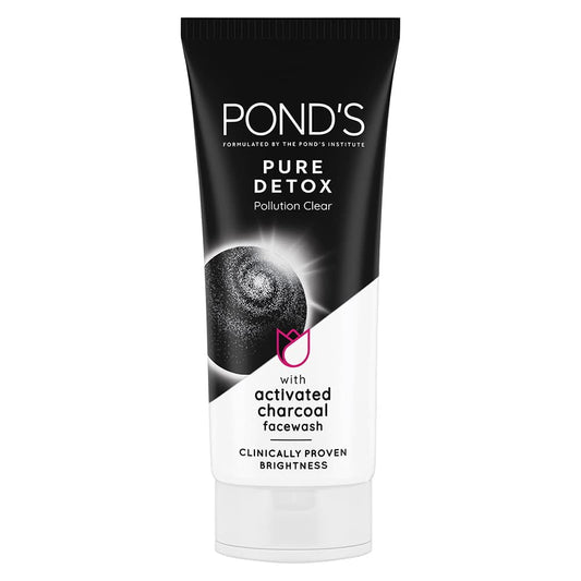 POND'S Pure Detox FaceWash 100 g, Daily Exfoliating & Brightening Cleanser