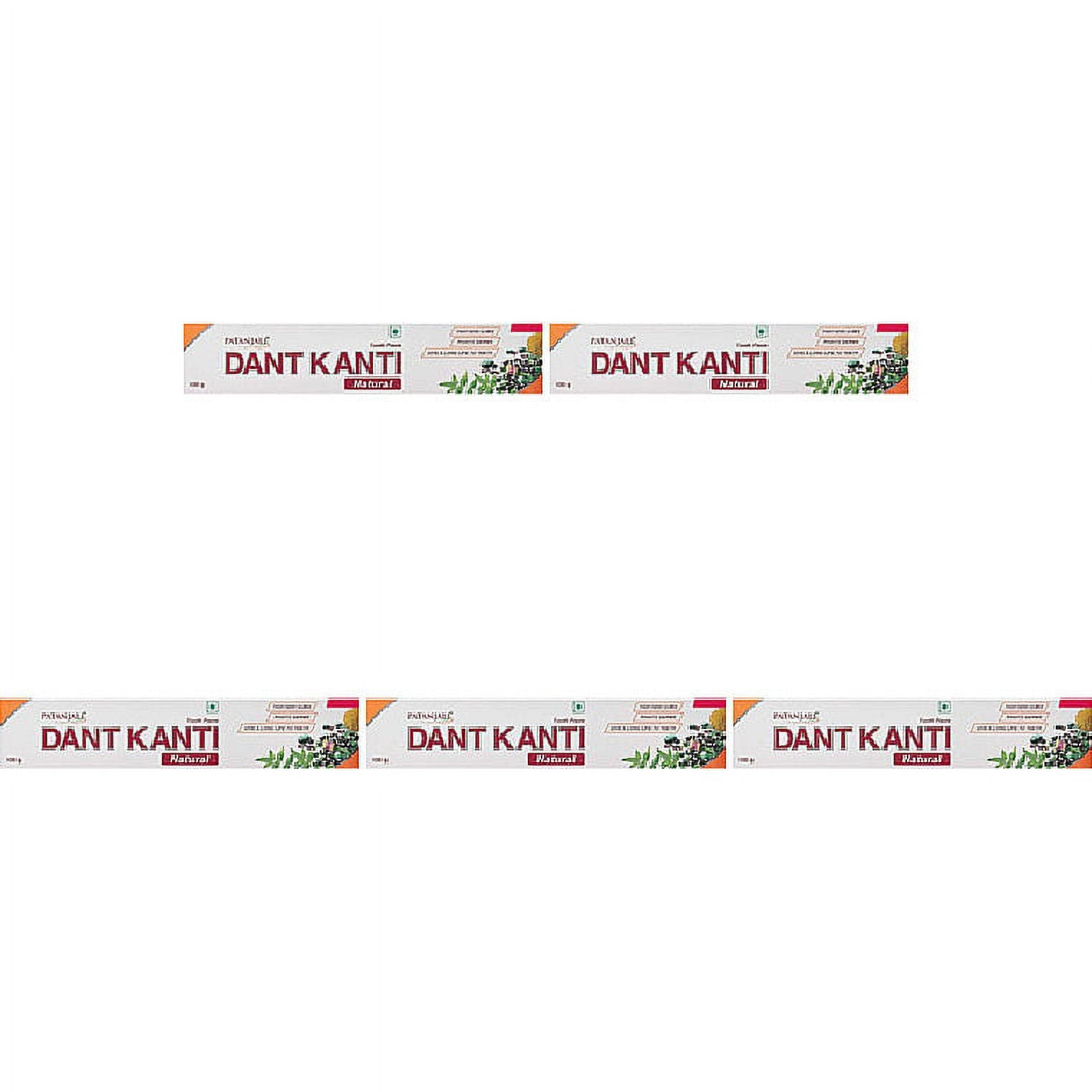 Pack Of 5 - Patanjali Dant Kanti Natural Toothpaste - 120 Gm (4.23 Oz)