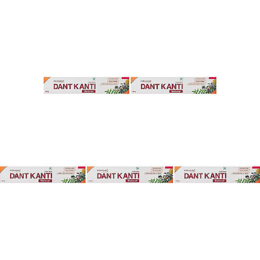 Pack Of 5 - Patanjali Dant Kanti Natural Toothpaste - 120 Gm (4.23 Oz)