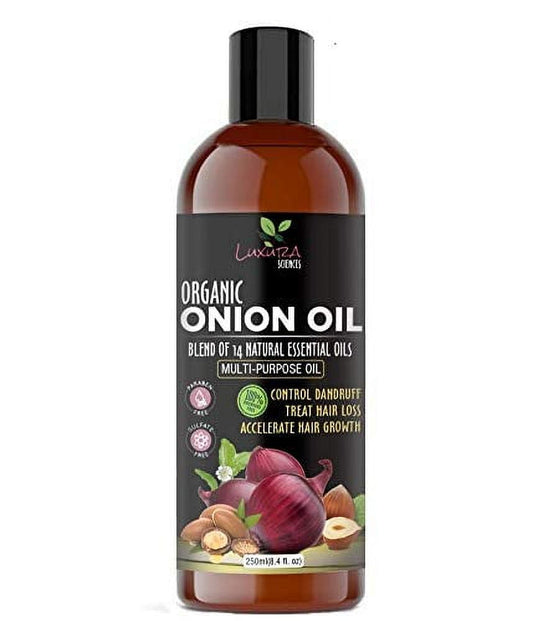 Luxura Sciences Onion HairOil 250 ml with 14 Essential Oils hair treatment winter special.