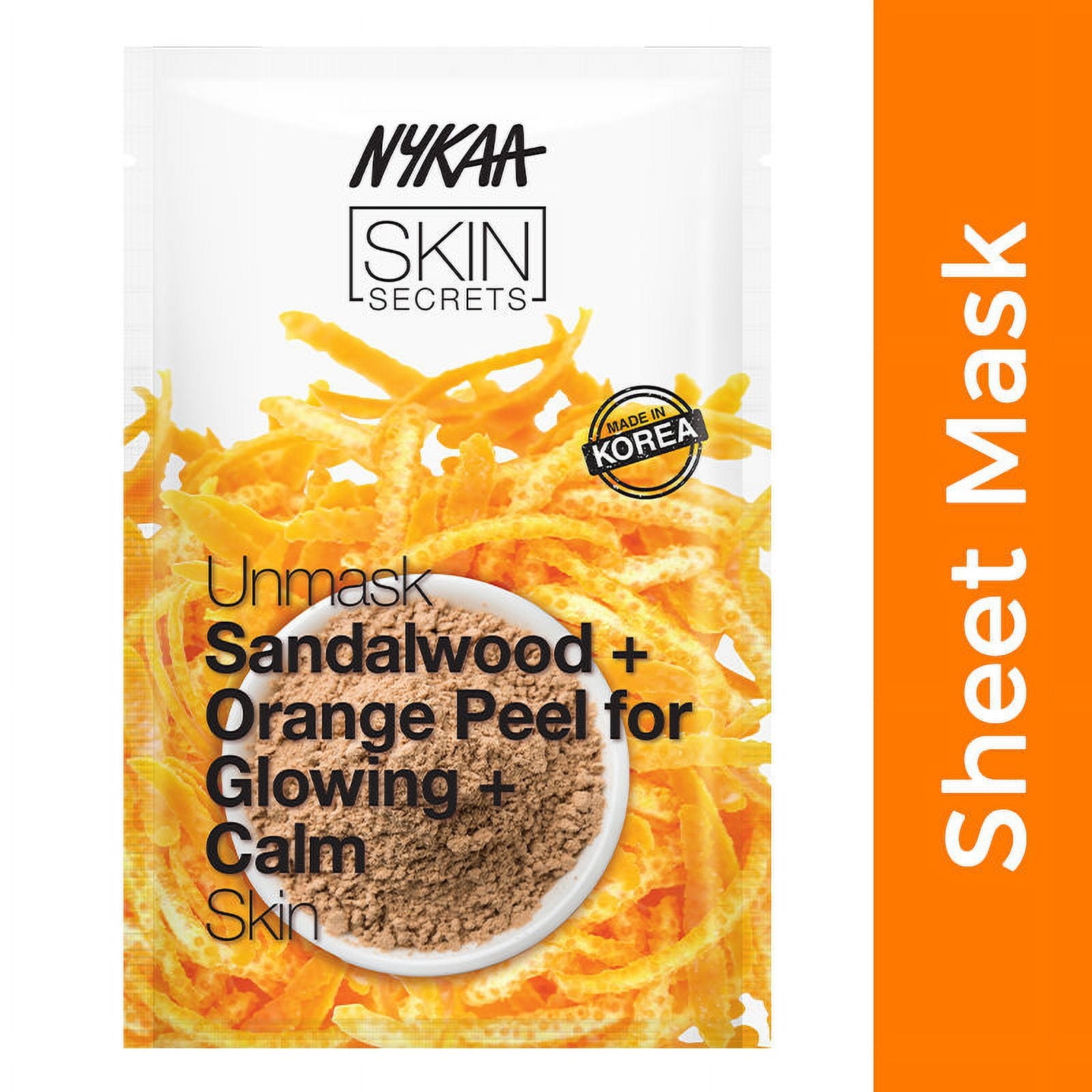 Nykaa Skin Secrets Rituals Sandalwood + Orange Peel Sheet Mask For Glowing & Calm Skin
