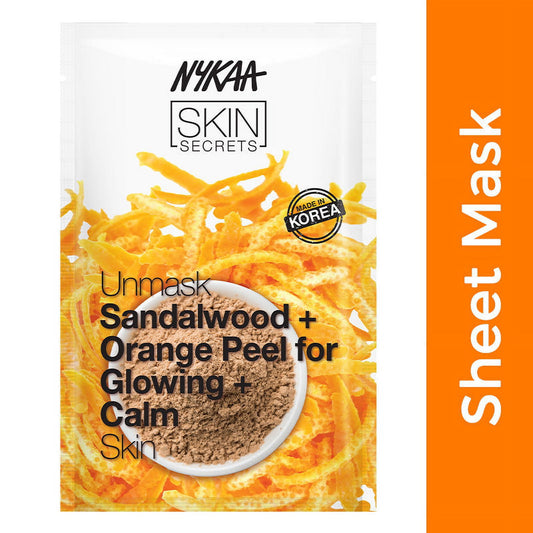 Nykaa Skin Secrets Rituals Sandalwood + Orange Peel Sheet Mask For Glowing & Calm Skin
