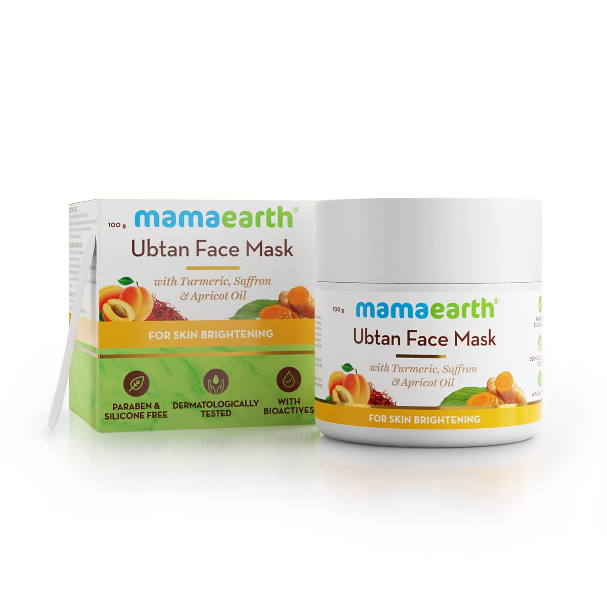 Mamaearth Ubtan FacePack with Turmeric & Saffron | De-Tan Mask Helps Remove Tanning & Rest