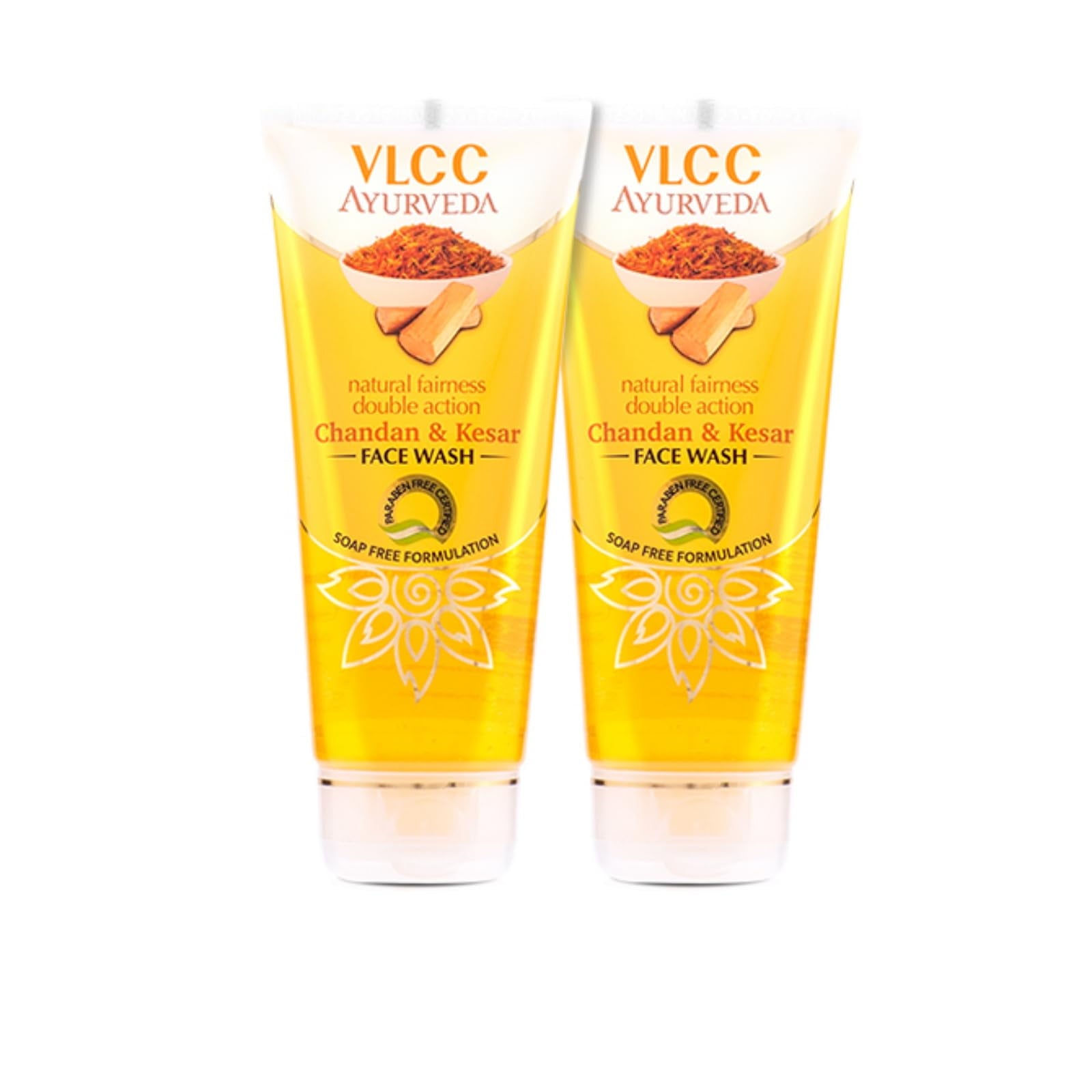 Vlcc Ayurveda Natural Fairness Chandan & Kesar FaceWash - 100Ml X 2 (Pack Of 2) | Complexi