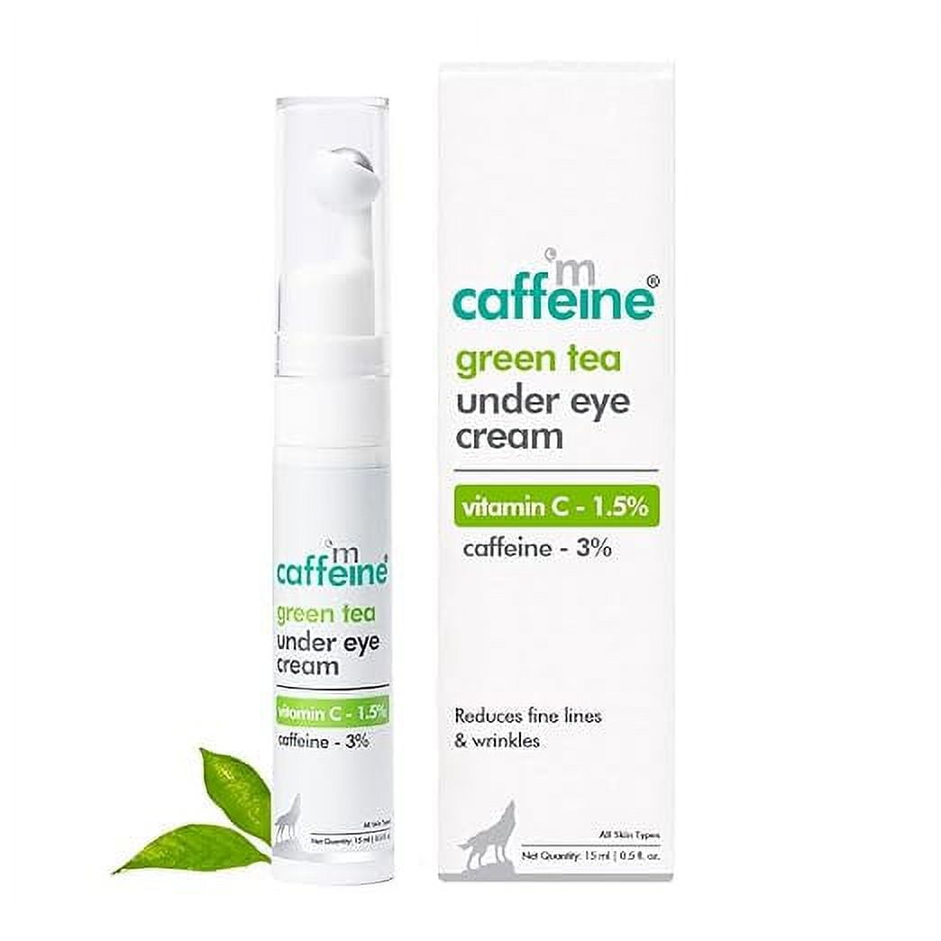 mCaffeine Green Tea Under Eye Cream to Reduce Fine Lines, Wrinkles & Dark Circles | 3% Caf