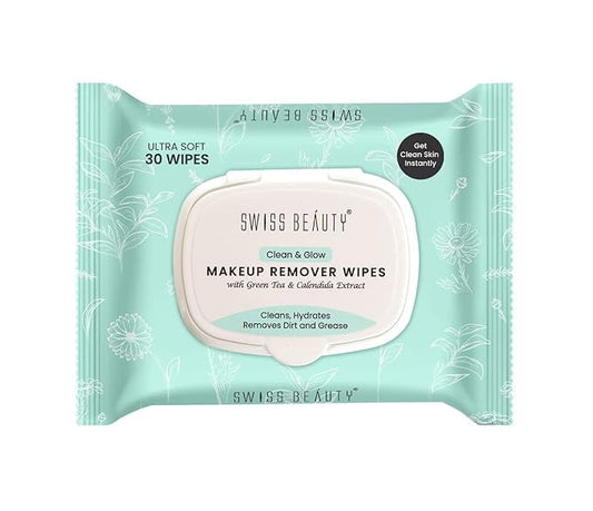 Swiss Beauty Clean & Glow Makeup Remover Wipes | With Green Tea And Calendula Extracts| Cl