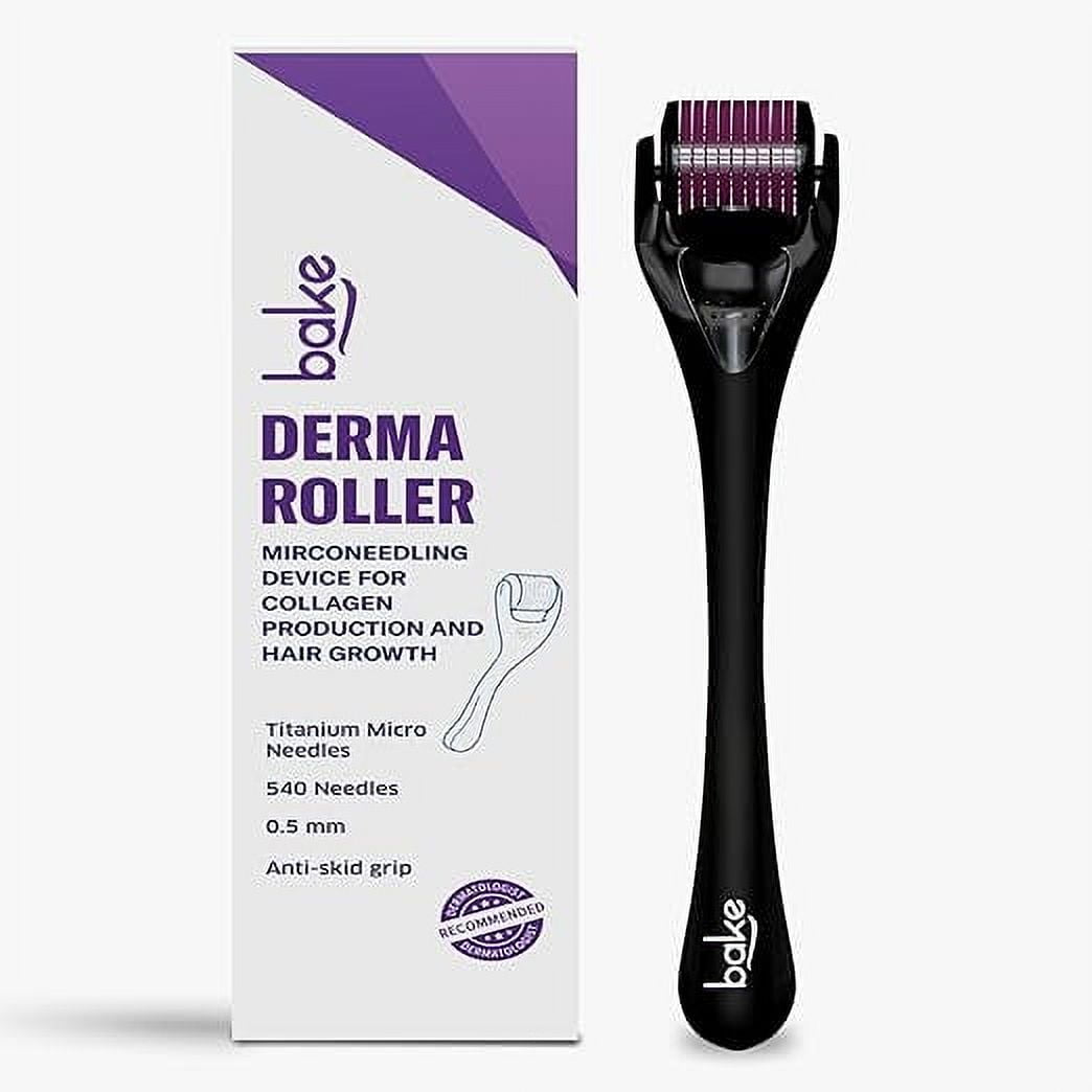 BAKE Derma Roller 0.5mm for Hair Growth with 540 Titanium Alloy Needles