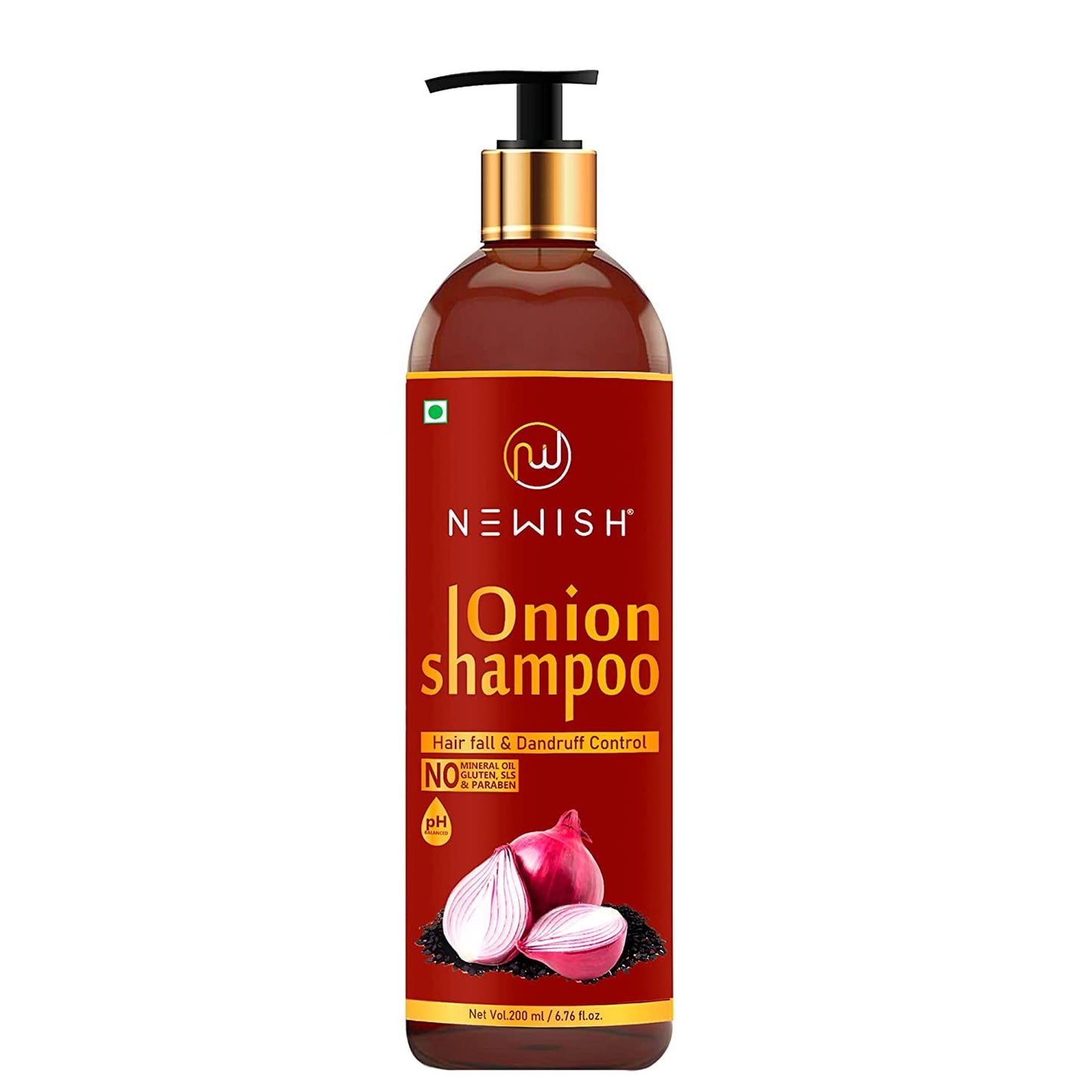 Newish Red Onion Shampoo For Hair Growth and Hairfall Control 200 ml
