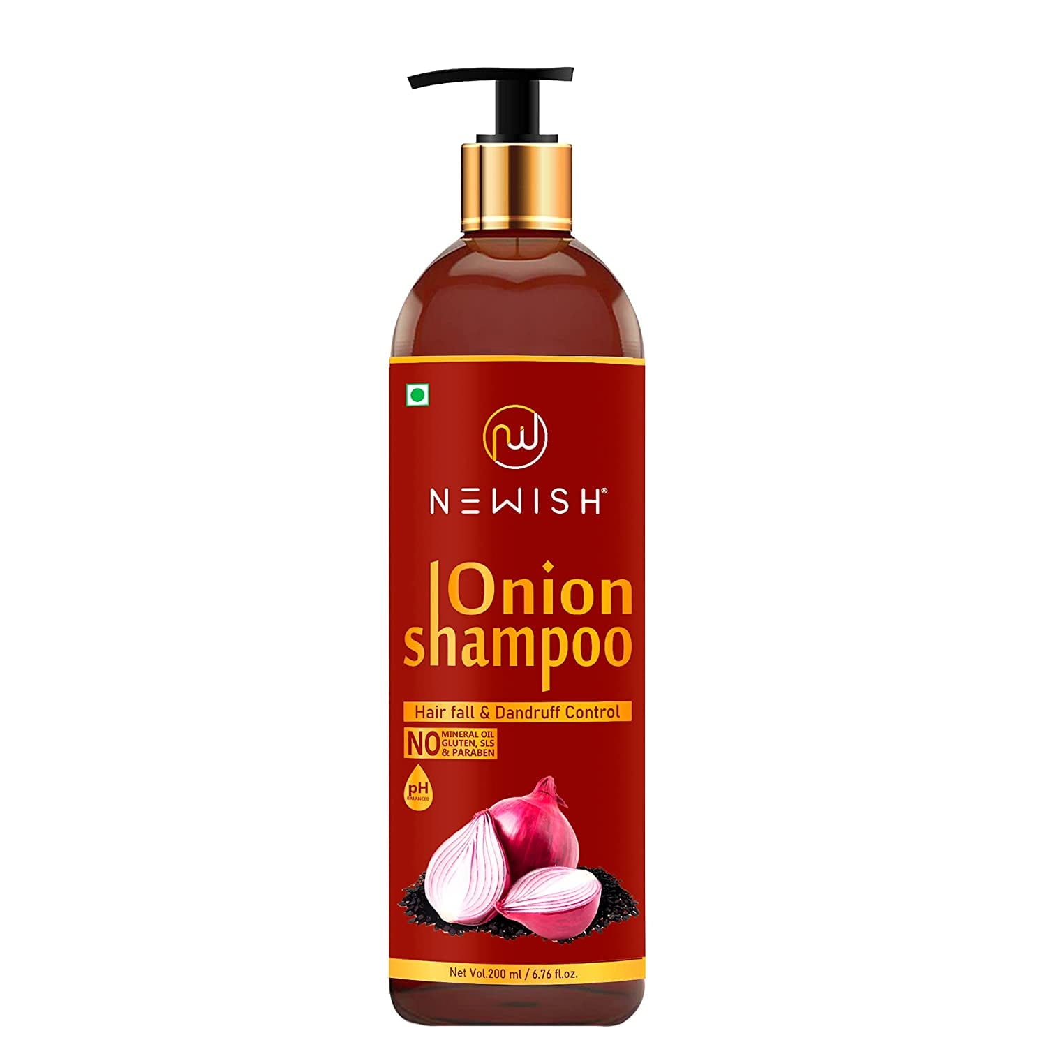 Newish Red Onion Shampoo For Hair Growth and Hairfall Control 200 ml