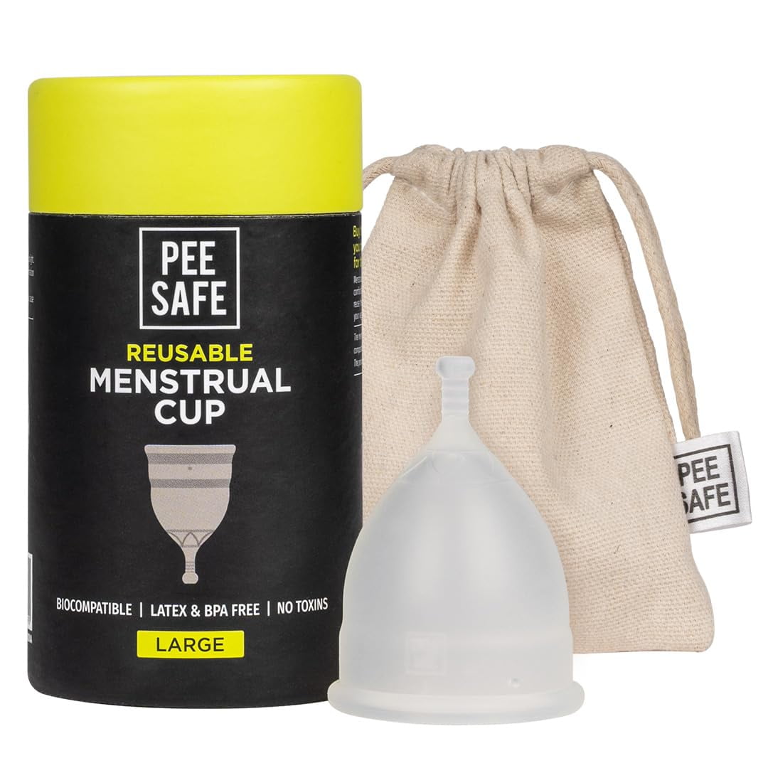 PEESAFE Reusable Menstrual Cup for Women | Large Size with Pouch|Ultra Soft, Odour and Ras