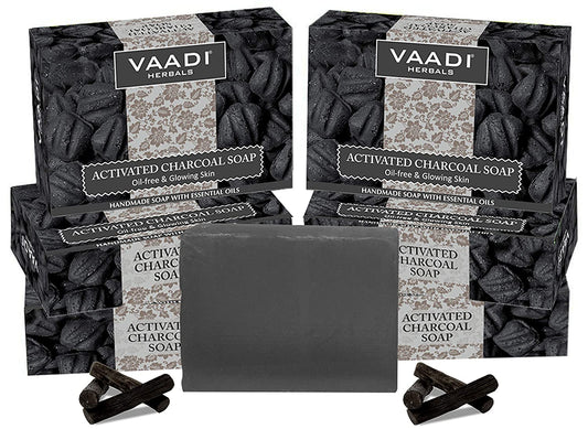 Vaadi Herbals Pvt Ltd Super Value Pack Of 6 Activated Charcoal Soap (6 X 75 Gms) 75 g