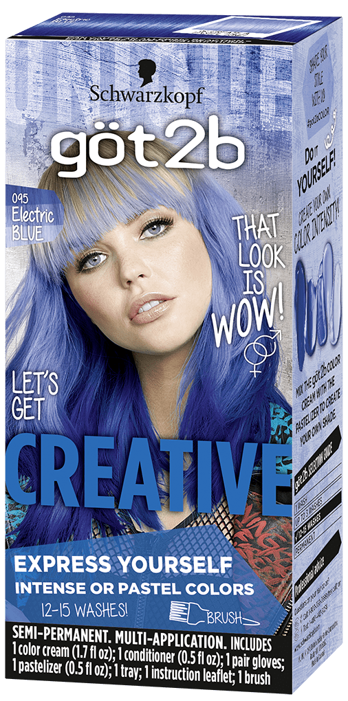 Schwarzkopf Got2b Creative Semi-Permanent Hair Color, 095 Electric Blue