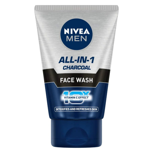 Nivea Men All-in-1 Charcoal FaceWash Detoxifies And Refreshes Skin 100g