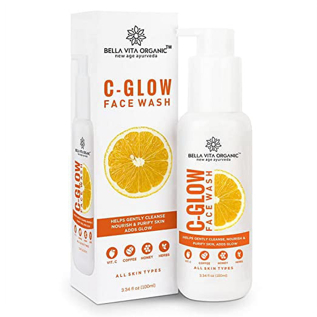 Bella Vita Organic Vitamin C-Glow Natural FaceWash with Honey, Aloe and Sandalwood, Oil Co