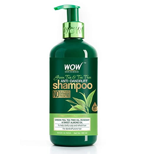 WOW Skin Science Green Tea and Tea Tree Anti-Dandruff Shampoo - 300 ml