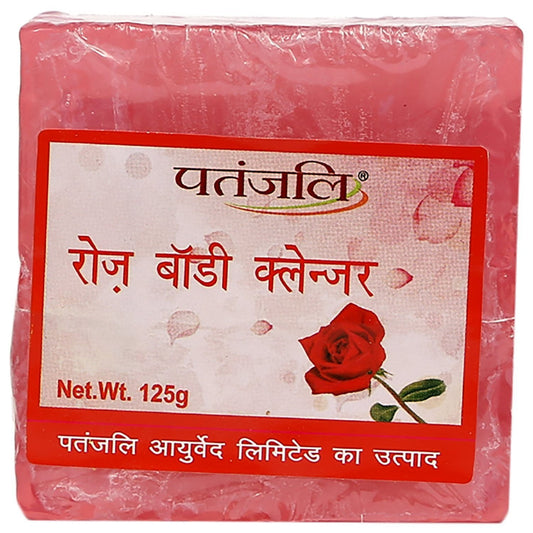 PATANJALI Coconut, Castor Oil, Stearic acid, Glycerine and Propylene Glycol Rose Soap -