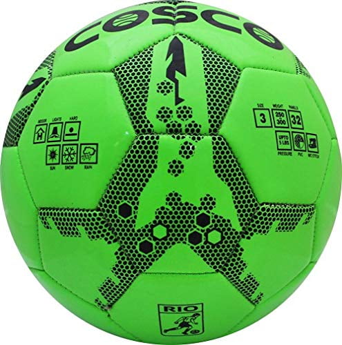 Cosco RIO (Green) Football, Size 3 | Multicolour | Backing: 1 Poly Cotton | Circumference:
