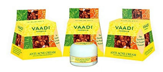 Vaadi Herbals Value Anti Acne Cream, Clove and Neem Extract, 30gx3