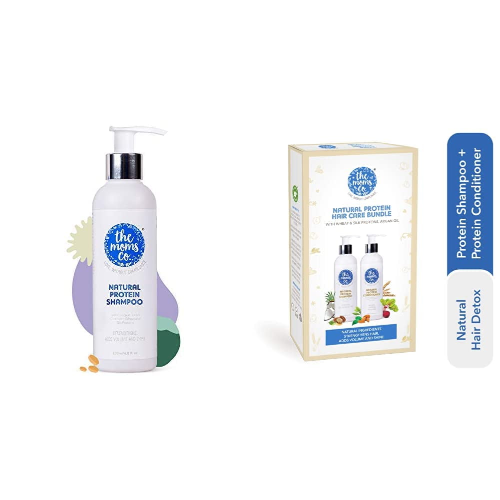 The Moms Co. Natural Protein Shampoo (200ml) to Strengthen Hair Add Volume Shine and Reduc