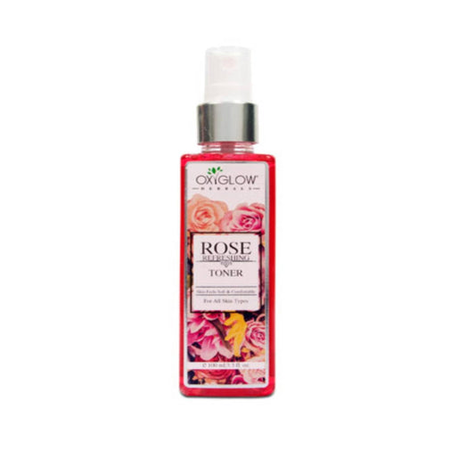 Oxyglow Herbals Rose Skin Toner with rose petal water, mint, glycerine and aloe vera, Pink