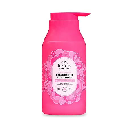 Foxtale De-Tan Brightening BodyWash | Glycolic Acid & Niacinamide for Glowing Skin | Remov