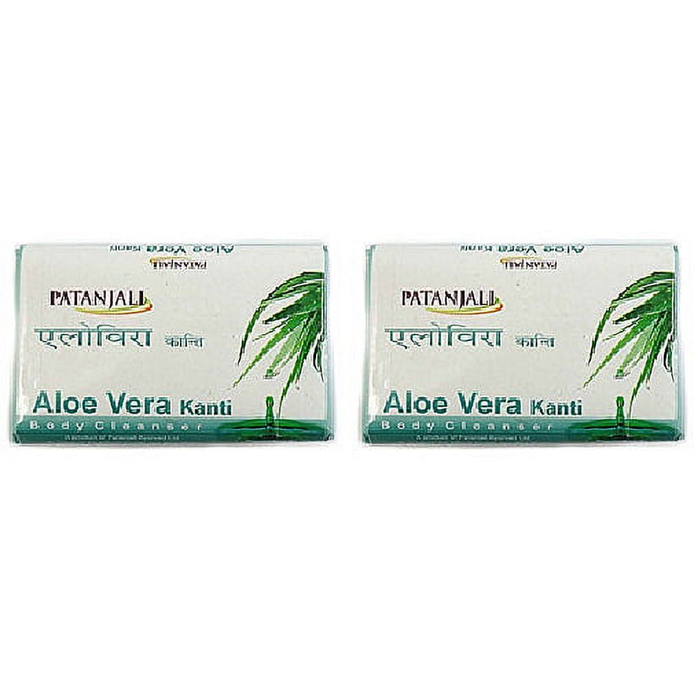 Pack Of 2 - Patanjali Aloe Vera Kanti Body Cleanser Soap Bar - 140 Gm (4.93 Oz)