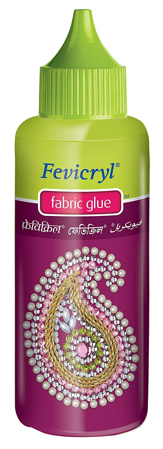 Pidilite Industries Fevicryl Fabric Glue for Embellishments and Seams, Clear, 80 ml